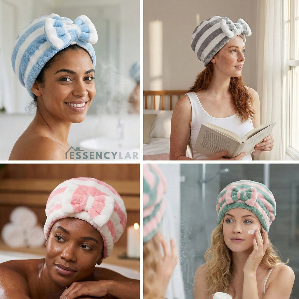 Touca de Banho Essency™ - Ultra Absorvente para Secagem Rápida!