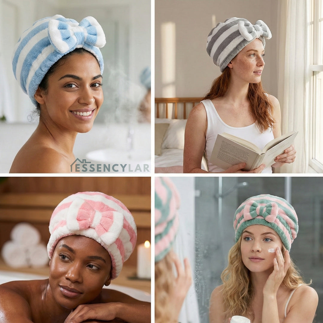 Touca de Banho Essency™ - Ultra Absorvente para Secagem Rápida!