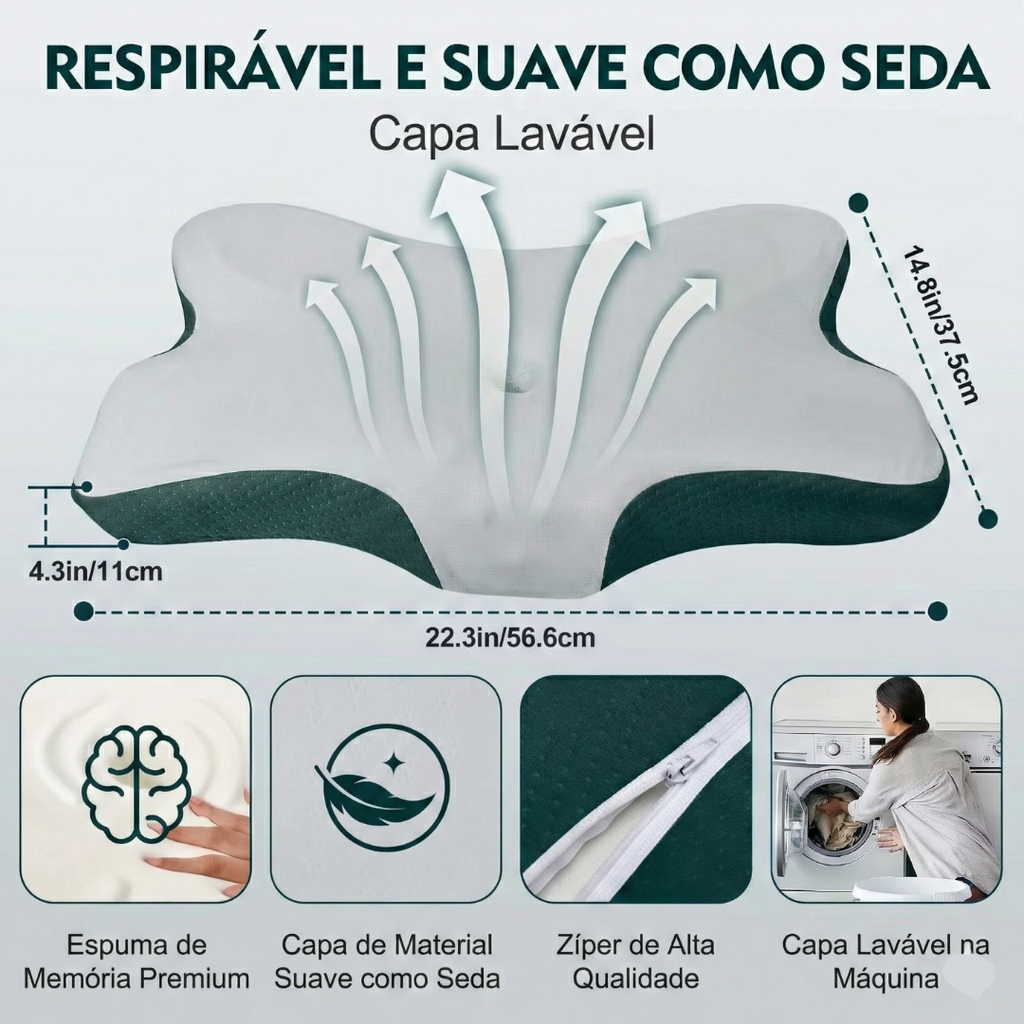 Travesseiro Cervical Essency – Suporte Inteligente para um Sono Melhor