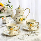 PorcelaElegance Essency® – Conjunto Premium de Chá e Café com Bule
